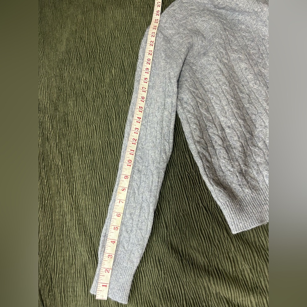 Jack Wills Heather Gray Cable Knit Merino Wool Sweater- Women’s Medium - Picture 9 of 11
